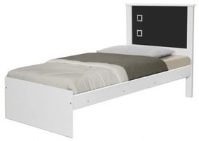 Cama Barcelona Solteiro Branco Com Preto - Tebarrot Móveis