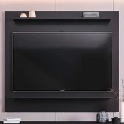 Painel para TV Suspenso 50 Pol 120cm 2 Prateleiras Versa M24 Preto - M