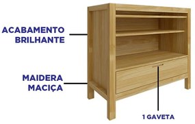 Gabinete Para Banheiro Eterno C/ Tampo 1 Gaveta - Carvalho