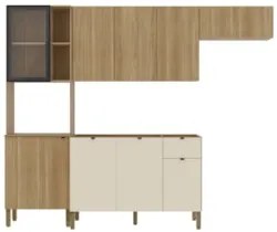 Cozinha Compacta Balcão Com Pia 120cm Laura Plus Freijó/Soft Z06 - Mpo