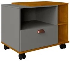 Gabinete de Banheiro com Rodízios Japão B02 Titanium/Naturalle - Mpoze