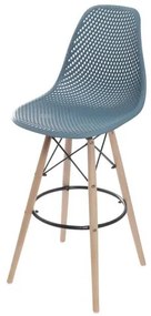 Banqueta Eames Furadinha cor Petroleo com Base Madeira 1,13 MT (ALT) - 55979 Sun House