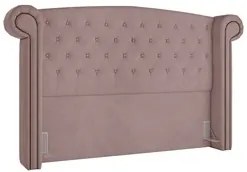 Cabeceira Cama Box Casal Queen 160cm Provença P02 Veludo Rosê - Mpozen