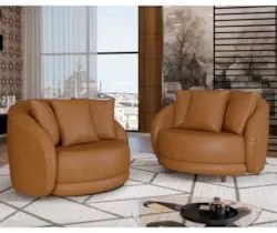 Kit 2 Poltronas Decorativa para Sala Pés Madeira Kaly Z32 Sintético Ca