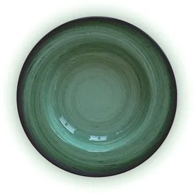 Prato Fundo Tramontina Rústico Verde HS em Porcelana Decorada 23 cm