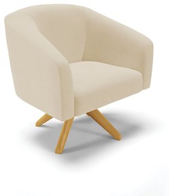Poltrona Decorativa Giratória MA30 Stella Linho D03 - D'Rossi - A27 Areia