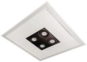 Embutido Bore Pro 62X62X11Cm 04Xpar20 Led 49,2W Bivolt | Usina 19202/6... (BT - Branco Texturizado, 3000k)