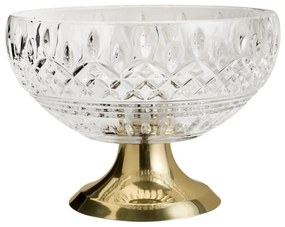 Centro De Mesa Cristal Com Pé Dourado Lys 25cm 87843 Wolff