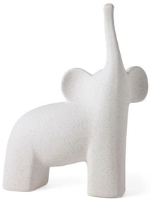Escultura de Elefante em Cerâmica - Branco