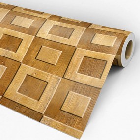 Papel de parede adesivo madeira quadrados