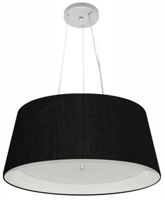 Lustre Pendente Cone Md-4015 Cúpula em Tecido 25/60x50cm Preto / Branco - Bivolt