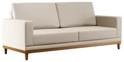 Sofá Living 200cm 3 Lugares Kayrós D05 Linho Bege - Mpozenato