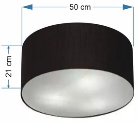 Plafon Cilíndrico Vivare Md-3048 Cúpula em Tecido 50x21cm - Bivolt