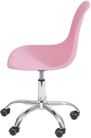 Cadeira Eames Polipropileno com Rodizio - Rosa