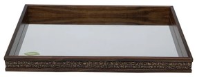 Bandeja Madeira Com Espelho Coquinho 37x23x4,5cm 11900 Woodart