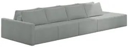 Sofá Ilha Modular com Puff para Sala Living 432cm Georgia K04 Bouclê C