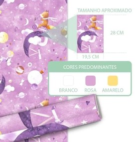 Papel de parede menina Raposinha e Elementos Celestiais