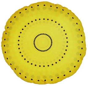 Almofada Redonda Ravi Cheia em Tons Amarelo 40x40cm - Amarelo