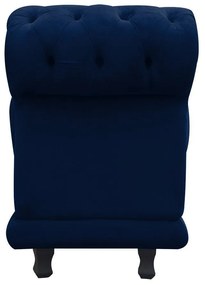 Kit 02 Recamier Barcelona Namoradeira Calçadeira Suede Azul Marinho - D'Rossi