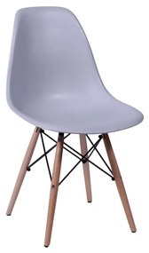 Cadeira Eames Eiffel Base Madeira - Cinza