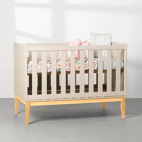 Berço Mini Cama Theo com Pés Square Natural - Areia