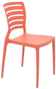 Cadeira Tramontina Sofia Rosa Coral Encosto Horizontal em Polipropileno e Fibra de Vidro