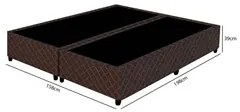 Base Para Cama Box Casal Queen Size Bipartido 158cm Poliéster Bordado