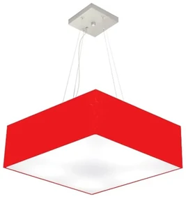 Lustre Pendente Quadrado Vermelho MJ-4137 Para Mesa de Jantar e Estar