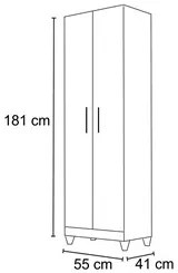 Kit 2 Armários Multiuso Organizador 2 Portas Astrid M07 Castanho Wood
