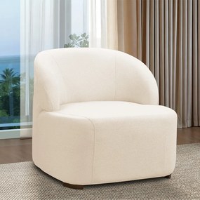 Poltrona Decorativa Orgânica para Sala Diully Bouclê E03 - D'Rossi - Bege