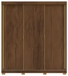Guarda Roupa Casal 200cm 3 Portas Duke Flex Imbuia/Fendi V02 - Mpozena