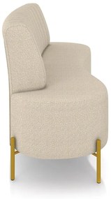 Poltrona Orgânica 2 Lugares 135cm Pé Ferro Dourado Maraú Bouclê K01 - D'Rossi - Creme