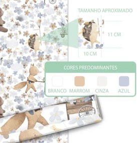 Papel Infantil Adesivo Bichinhos Fofos Para Quarto Menina