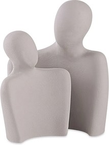 Escultura Abraço 2 Peças em Cimento - Cinza