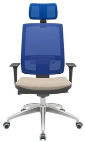 Cadeira Office Brizza Tela Azul Com Encosto Assento Poliéster Fendi Autocompensador 126cm - 63153 Sun House