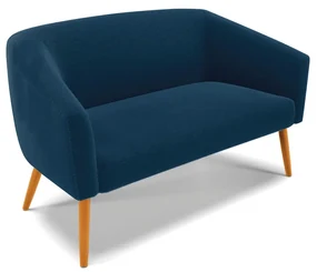 Sofá 2 Lugares Namoradeira Pé Palito Castanho Stella Bouclê D03 - D'Rossi - Azul