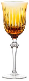 Taça de Cristal Lapidado Artesanal p/ Água - Amarelo - 66  Amarelo - 66