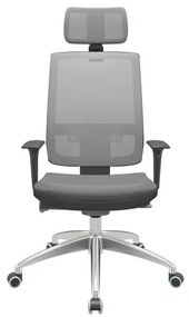 Cadeira Office Brizza Tela Cinza Com Encosto Assento Facto Dunas Cinza Autocompensador 126cm - 63203 Sun House