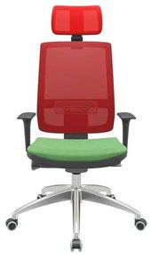 Cadeira Office Brizza Tela Vermelho Com Encosto Assento Poliéster Verde Musgo Autocompensador 126cm - 63088 Sun House