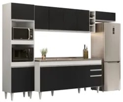 Armário de Cozinha Modulada 5 Peças CP18 Balcão com Pia Inox Branco/Pr