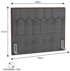 Cabeceira Cama Box Casal 140cm Órion P02 Linho Cinza - Mpozenato