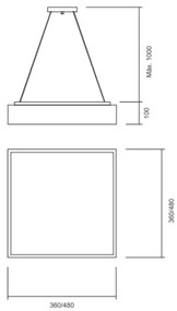 Pendente Ayla 48X48Cm Led 36,8W Bivolt | Usina 19041/48 (BT - Branco Texturizado, 4000k)