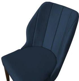 Kit 6 Cadeiras De Jantar Safira Suede Azul Marinho