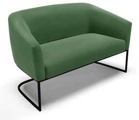 Sofá 2 Lugares Namoradeira Industrial Preto Stella Suede D03 - D'Rossi - Verde