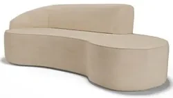 Sofá Living 3 Lugares 260cm Braço Esquerdo Mozart D06 Linho Bege Escu