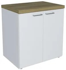 Balcão para Escritório 70cm 2 Portas Tok A06 Olmo/Branco - Mpozenato