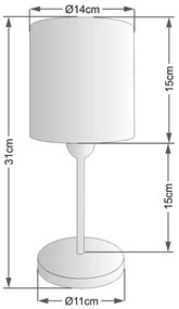 Abajur de cabeceira md-2010 vivare cúpula tecido cilíndrica