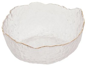 Bowl De Cristal Martelado Com Borda Dourada Taj 16,5x8cm 28956 Wolff