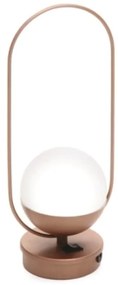 Abajur Freedon Esfera Alça 08X13X33Cm Globo Ø10Cm 1Xled 0,5W 3000K - O... (BRANCO / COBRE BRILHO, CLEAR (Transparente), 220V)