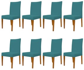 Kit 8 Cadeiras de Jantar Milan Linho Azul